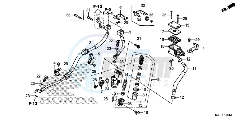 REAR BRAKE MASTER CYLINDER (CB650FA) blueprint