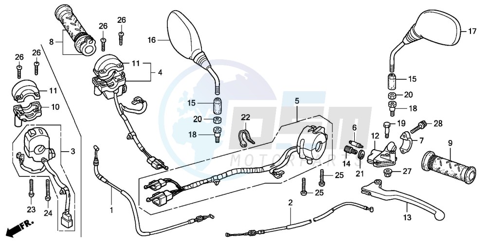 HANDLE LEVER/SWITCH/CABLE (CBR125RW7) image