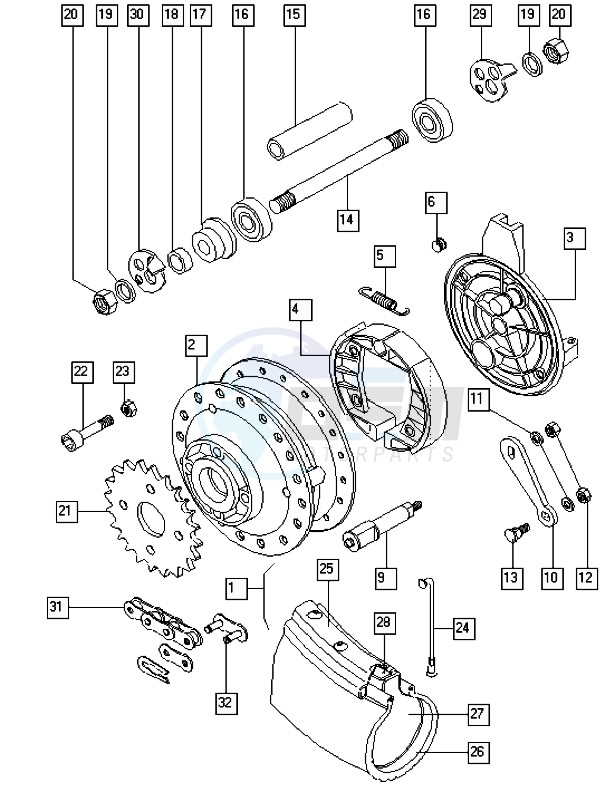 Rear wheel-alu blueprint