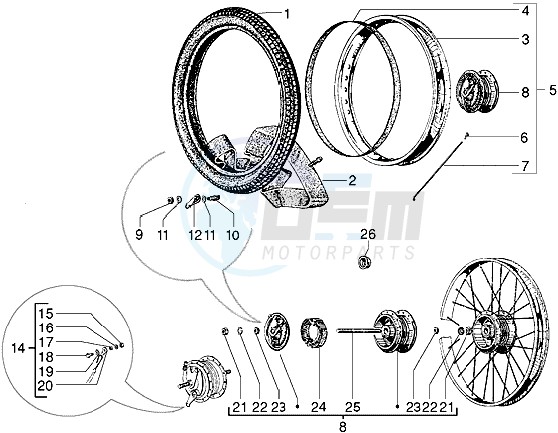 Front wheel (25 Kmh version) blueprint