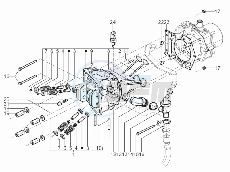 Cilinder head unit - Valve blueprint