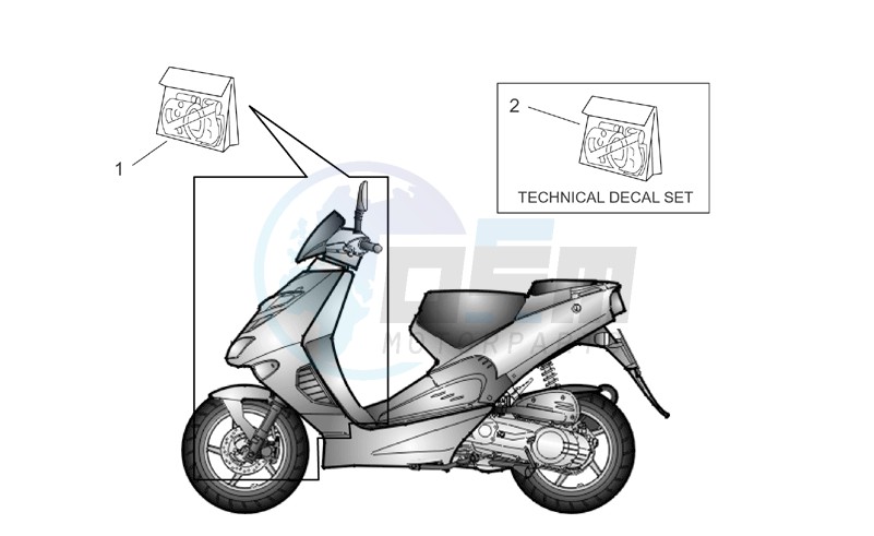 Front body and technical decal blueprint