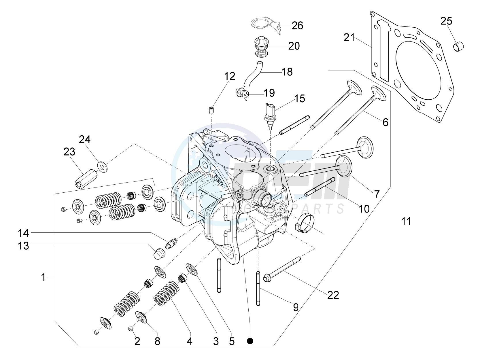 Cilinder head unit - Valve blueprint