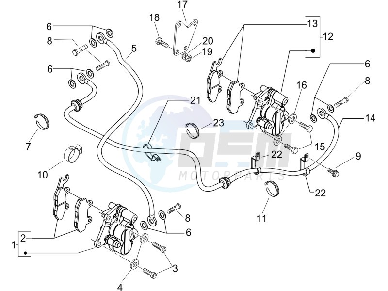 Brakes hose  - Calipers blueprint