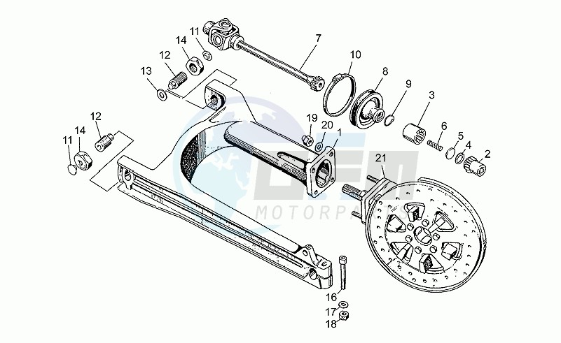 Swing arm-rear wh., alloy image