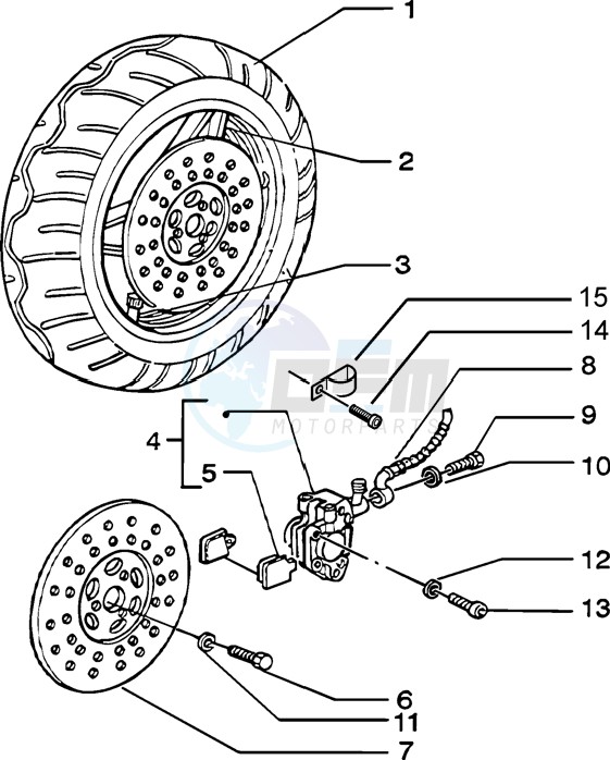Front wheel-brake caliper image