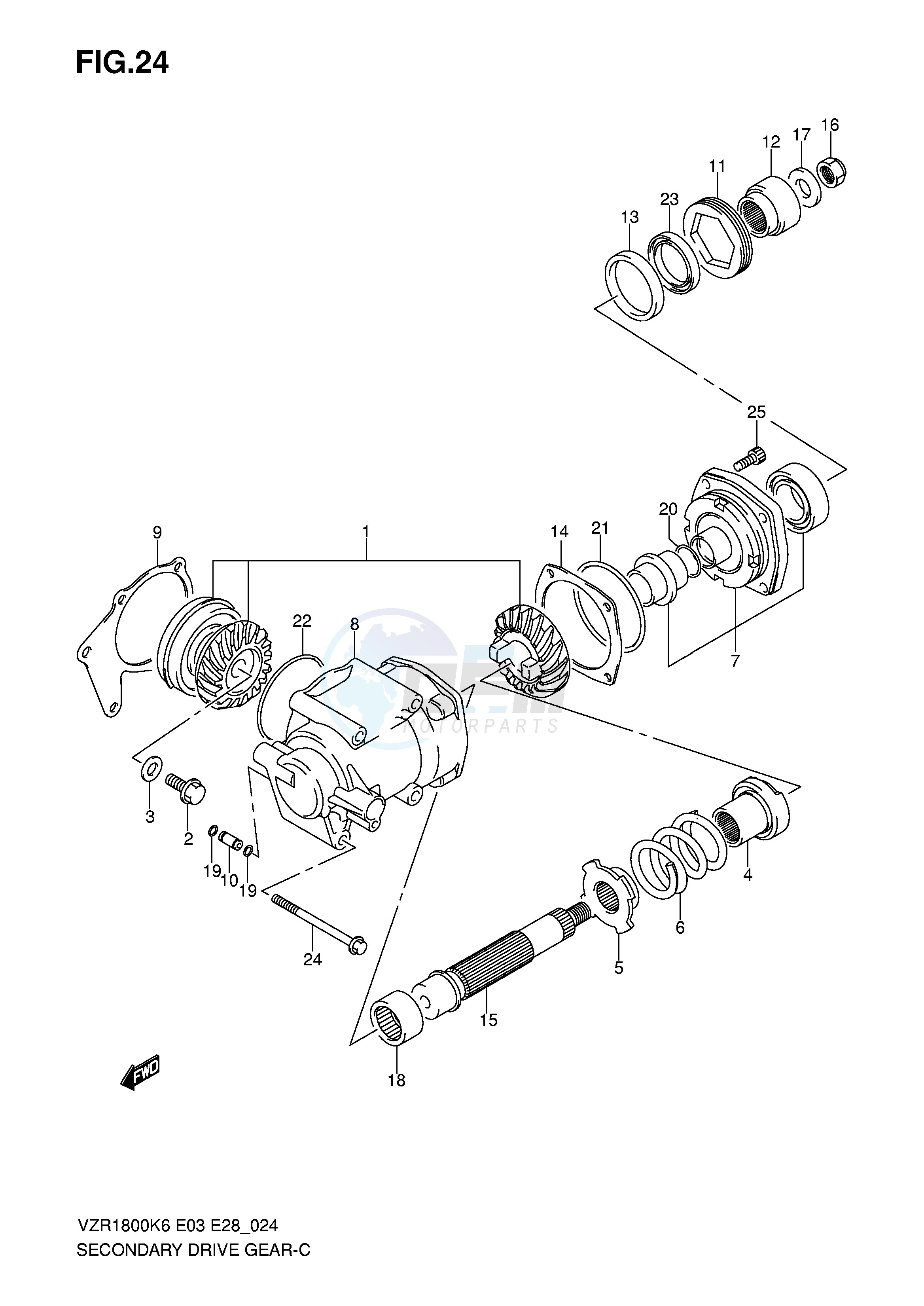 SECONDARY DRIVE GEAR (MODEL K6 K7) blueprint