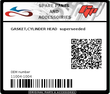 Product image:  - 11004-1004 - GASKET,CYLINDER HEAD  superseeded  0