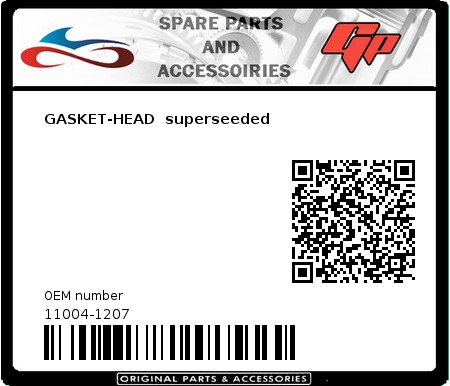 Product image:  - 11004-1207 - GASKET-HEAD  superseeded  0
