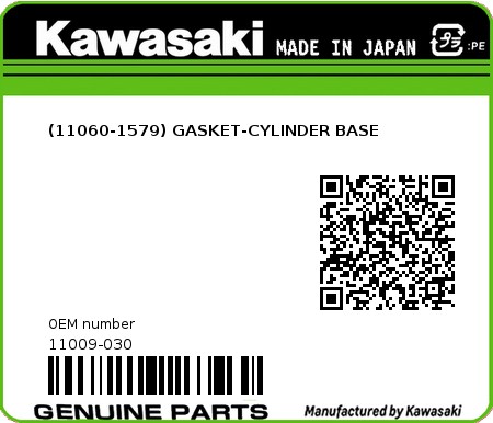 Product image: Kawasaki - 11009-030 - (11060-1579) GASKET-CYLINDER BASE  0