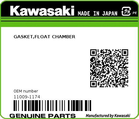 Product image: Kawasaki - 11009-1174 - GASKET,FLOAT CHAMBER  0