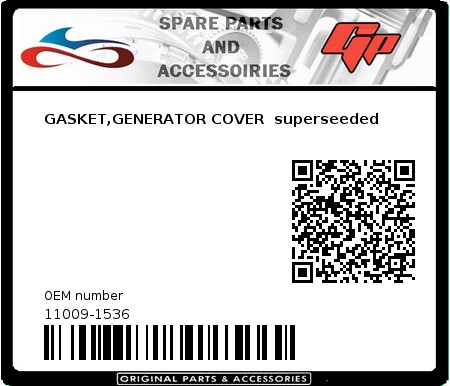 Product image:  - 11009-1536 - GASKET,GENERATOR COVER  superseeded  0