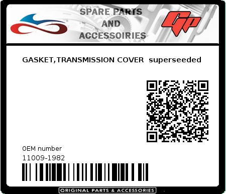 Product image:  - 11009-1982 - GASKET,TRANSMISSION COVER  superseeded  0