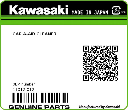 Product image: Kawasaki - 11012-012 - CAP A-AIR CLEANER  0