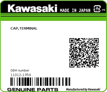 Product image: Kawasaki - 11012-1354 - CAP,TERMINAL  0