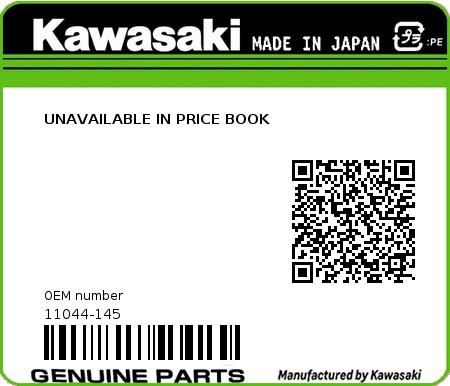 Product image: Kawasaki - 11044-145 - UNAVAILABLE IN PRICE BOOK  0