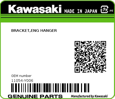 Product image: Kawasaki - 11054-Y006 - BRACKET,ENG HANGER  0