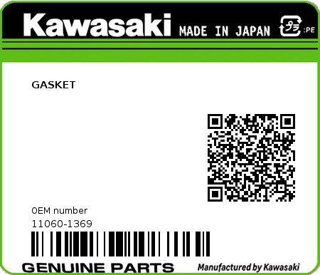 Product image: Kawasaki - 11060-1369 - GASKET  0