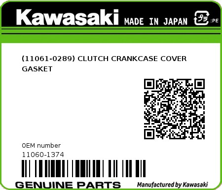 Product image: Kawasaki - 11060-1374 - (11061-0289) CLUTCH CRANKCASE COVER GASKET  0