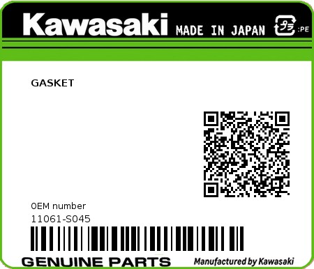 Product image: Kawasaki - 11061-S045 - GASKET  0
