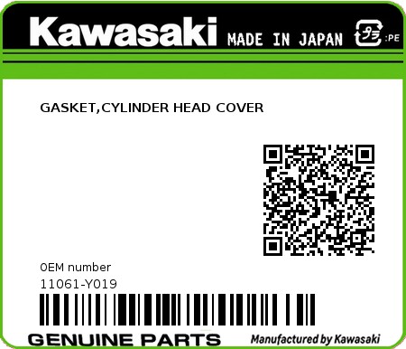 Product image: Kawasaki - 11061-Y019 - GASKET,CYLINDER HEAD COVER  0