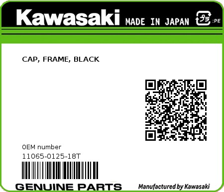 Product image: Kawasaki - 11065-0125-18T - CAP, FRAME, BLACK  0