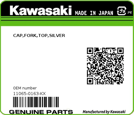 Product image: Kawasaki - 11065-0163-KX - CAP,FORK,TOP,SILVER  0