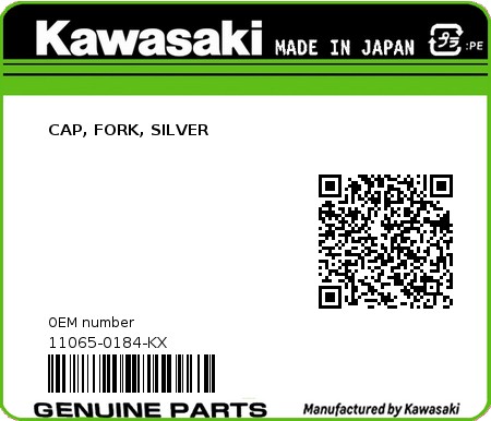 Product image: Kawasaki - 11065-0184-KX - CAP, FORK, SILVER  0
