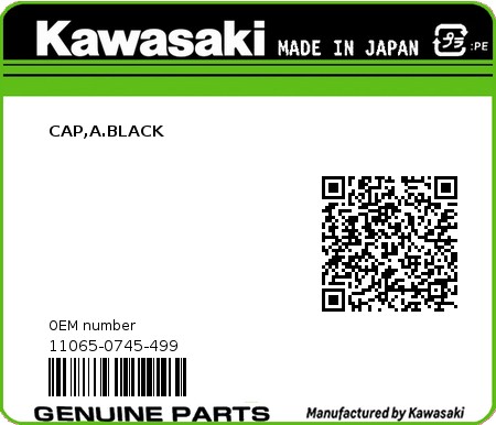 Product image: Kawasaki - 11065-0745-499 - CAP,A.BLACK  0