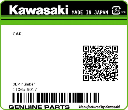 Product image: Kawasaki - 11065-S017 - CAP  0