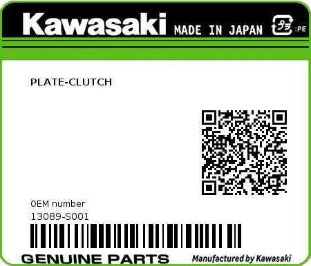 Product image: Kawasaki - 13089-S001 - PLATE-CLUTCH  0
