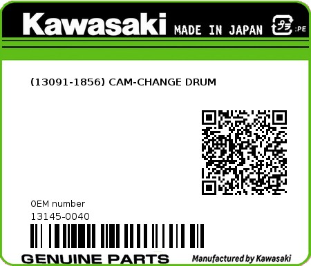Product image: Kawasaki - 13145-0040 - (13091-1856) CAM-CHANGE DRUM  0