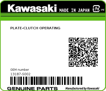 Product image: Kawasaki - 13187-S002 - PLATE-CLUTCH OPERATING  0