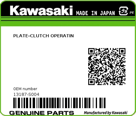 Product image: Kawasaki - 13187-S004 - PLATE-CLUTCH OPERATIN  0
