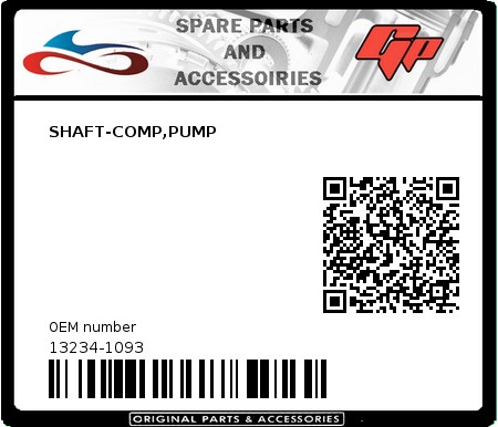Product image:  - 13234-1093 - SHAFT-COMP,PUMP  0