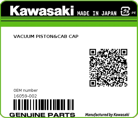Product image: Kawasaki - 16059-002 - VACUUM PISTON&CAB CAP  0
