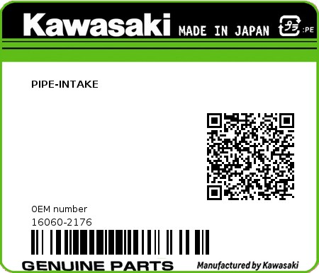 Product image: Kawasaki - 16060-2176 - PIPE-INTAKE  0