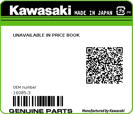 Product image: Kawasaki - 16085-3 - UNAVAILABLE IN PRICE BOOK  0
