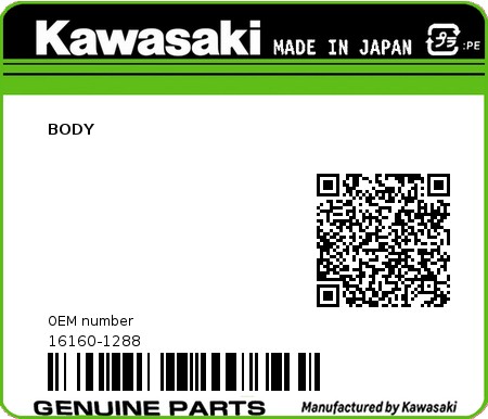 Product image: Kawasaki - 16160-1288 - BODY  0