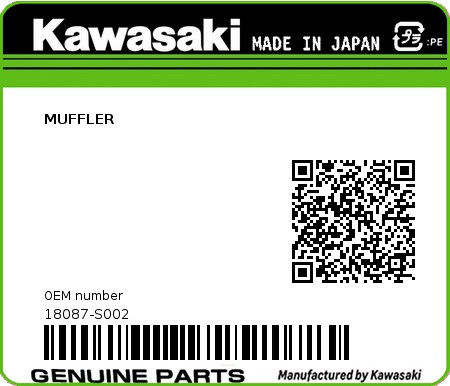 Product image: Kawasaki - 18087-S002 - MUFFLER  0