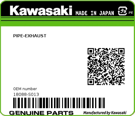 Product image: Kawasaki - 18088-S013 - PIPE-EXHAUST  0