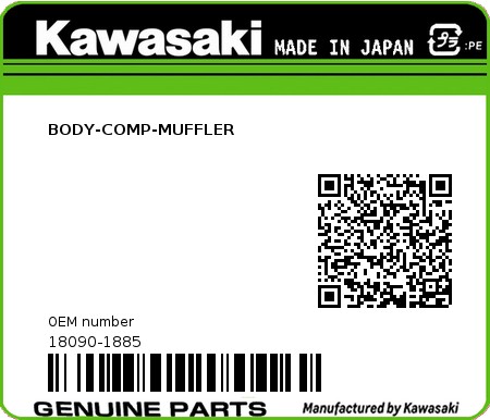 Product image: Kawasaki - 18090-1885 - BODY-COMP-MUFFLER  0