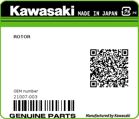 Product image: Kawasaki - 21007-003 - ROTOR  0