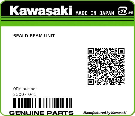 Product image: Kawasaki - 23007-041 - SEALD BEAM UNIT  0