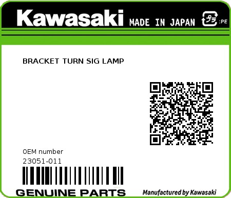 Product image: Kawasaki - 23051-011 - BRACKET TURN SIG LAMP  0
