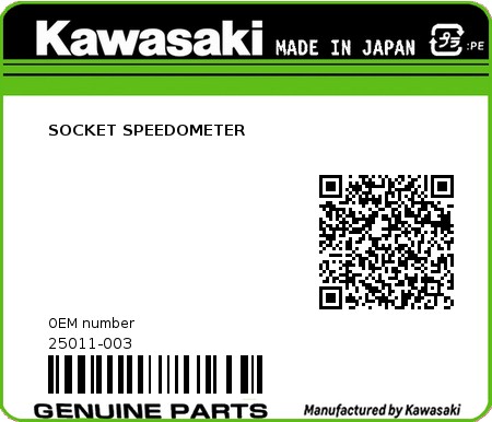 Product image: Kawasaki - 25011-003 - SOCKET SPEEDOMETER  0