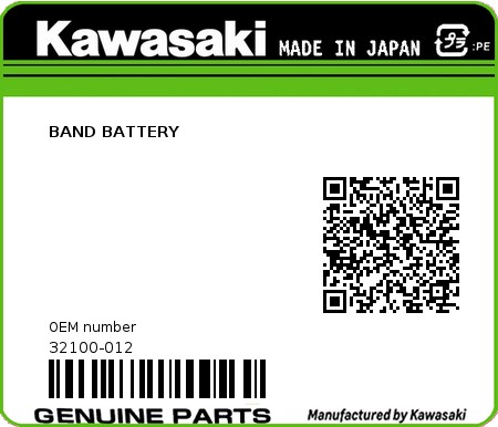 Product image: Kawasaki - 32100-012 - BAND BATTERY  0
