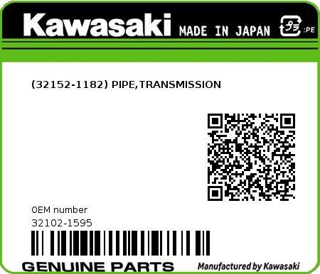 Product image: Kawasaki - 32102-1595 - (32152-1182) PIPE,TRANSMISSION  0