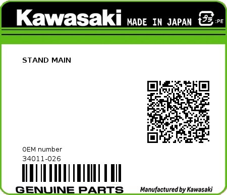 Product image: Kawasaki - 34011-026 - STAND MAIN  0