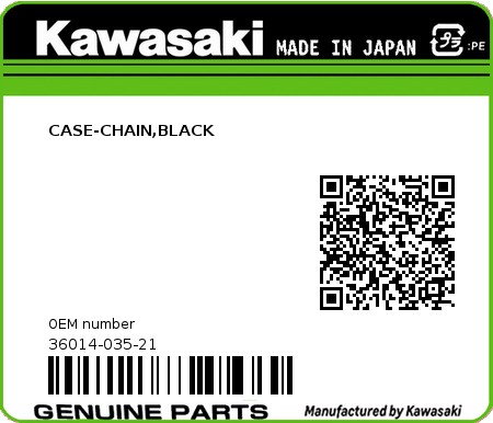 Product image: Kawasaki - 36014-035-21 - CASE-CHAIN,BLACK  0